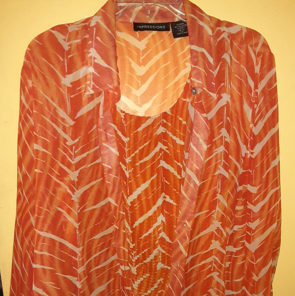 Ladies two piece tank top and blouse.